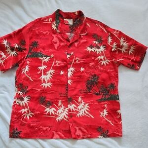 Red Hawaiian Print Shirt